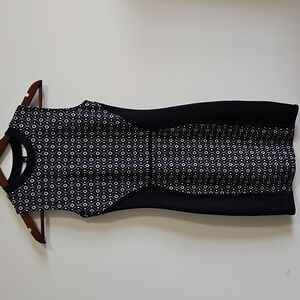 Elegant Black and White Patterned Dress -